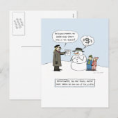 Greedy Frosty - Funny Christmas Cartoon Xmas Feestdagenkaart (Voorkant / Achterkant)