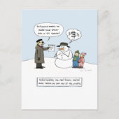 Greedy Frosty - Funny Christmas Cartoon Xmas Feestdagenkaart (Voorkant)