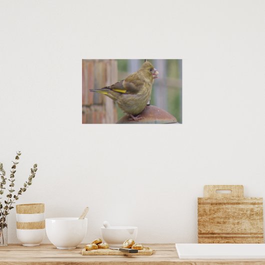 Greedy Greenfinch Print (Keuken)