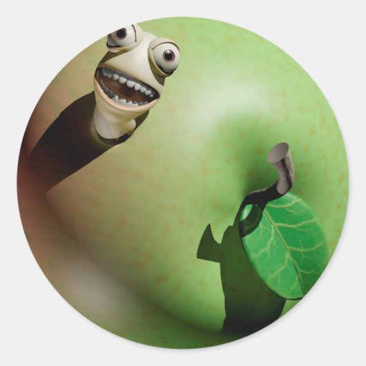 Greedy Grub Ronde Sticker (Voorkant)