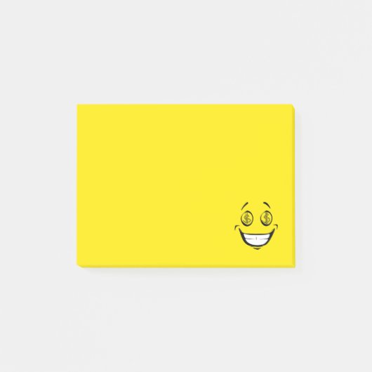 Greedy Money Eyes Yellow Face Post-it® Notes (Voorkant)