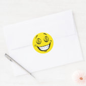 Greedy Money Eyes Yellow Face Ronde Sticker (Envelop)