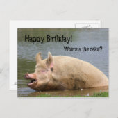 Greedy pig Verjaardag Briefkaart (Voorkant / Achterkant)