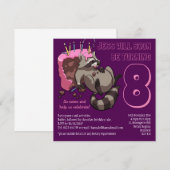 Greedy Raccoon verjaardagsfeestje taart Cartoon Kaart (Voorkant / Achterkant)