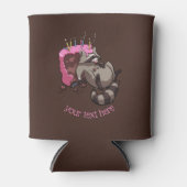 Greedy Raccoon vol met Birthday Cake Cartoon Blikjeskoeler (Voorkant)
