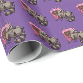Greedy Raccoon vol met Birthday Cake Cartoon Cadeaupapier (Rol Hoek)