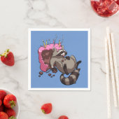 Greedy Raccoon vol met Birthday Cake Cartoon Servetten (Insitu)