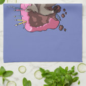 Greedy Raccoon vol met Birthday Cake Cartoon Theedoek (Gevouwen)