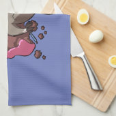 Greedy Raccoon vol met Birthday Cake Cartoon Theedoek (Quarter Fold)