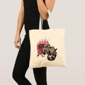 Greedy Raccoon vol met Birthday Cake Cartoon Tote Bag (Voorkant (product))