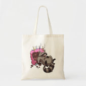 Greedy Raccoon vol met Birthday Cake Cartoon Tote Bag (Voorkant)