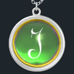 Greeen Emerald Gem Monogram Zilver Vergulden Ketting<br><div class="desc">Elegant en uniek ontwerp met edelsteen. Zeer nauwkeurige modellering en rendering van verpleegkundigen in 3D Studio Max door Bulgan Lumini.Part uit de serie Hyper Talismans.</div>