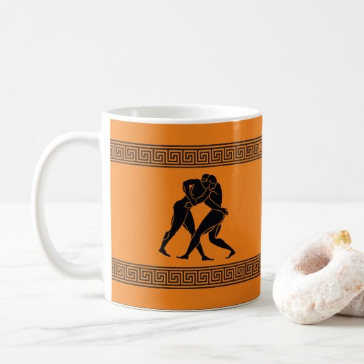 Greek Art - Will Wrestle voor Coffee Mok (Met donut)