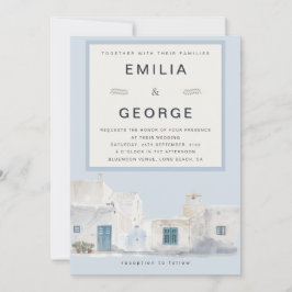 Greek Blue Destination Wedding | Elegant  Kaart