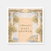 Greek Coastal Columns Baby Shower Servet (Voorkant)