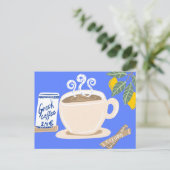 Greek Coffee & Lemon Branch Mediterranean Poster Briefkaart (Staand voorkant)