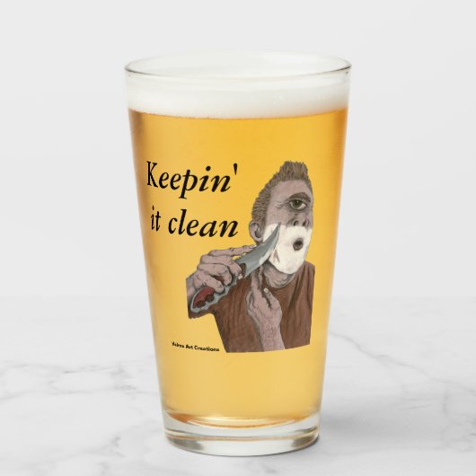 Greek Cyclops Knife Shave Fantasy Drink Glas (Voorkant gevuld)