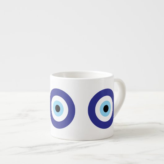 Greek Evil Eye Blue Mati symbool Espresso Kop (Voorkant rechts)