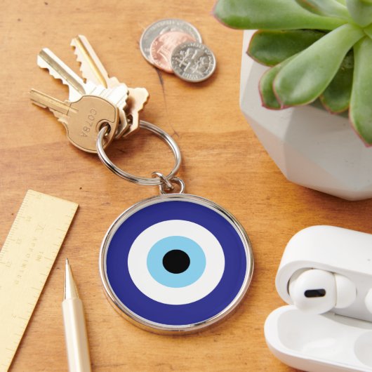 Greek Evil Eye Blue Mati symbool sleutelhanger cad (Bureau)