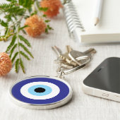 Greek Evil Eye Blue Mati symbool sleutelhanger cad (Zijkant)