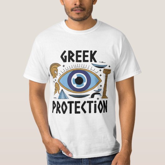 GREEK EVIL EYE PROTECTION T-SHIRT MANNEN (Voorkant)