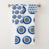 Greek Eye Design Voeg gewoon tekst toe Bad Handdoek (Insitu)