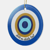 Greek Eye Design Voeg gewoon tekst toe Keramisch Ornament (Links)