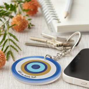 Greek Eye Design Voeg gewoon tekst toe Sleutelhanger
