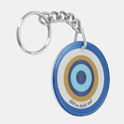Greek Eye Design Voeg gewoon tekst toe Sleutelhanger (Voorkant Links)