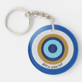 Greek Eye Design Voeg gewoon tekst toe Sleutelhanger (Voorkant)
