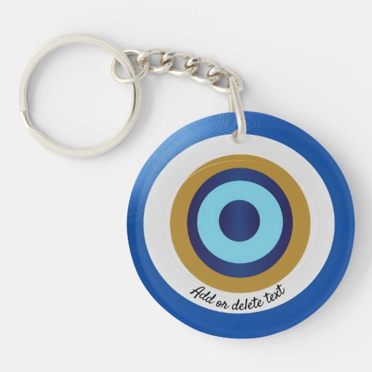 Greek Eye Design Voeg gewoon tekst toe Sleutelhanger (Voorkant)