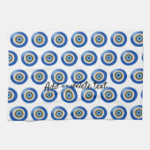 Greek Eye Design Voeg gewoon tekst toe Theedoek (Horizontaal)