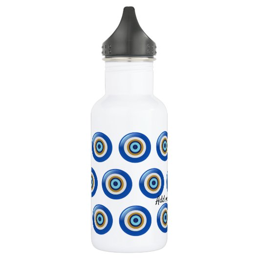 Greek Eye Design Voeg gewoon tekst toe Waterfles (Links)