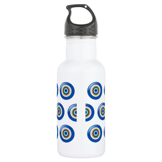 Greek Eye Design Voeg gewoon tekst toe Waterfles (Achterkant)