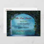 Greek Fantasy Romance Arch Ivy Blue Bewaar de datu Aankondigingskaart (Voorkant / Achterkant)