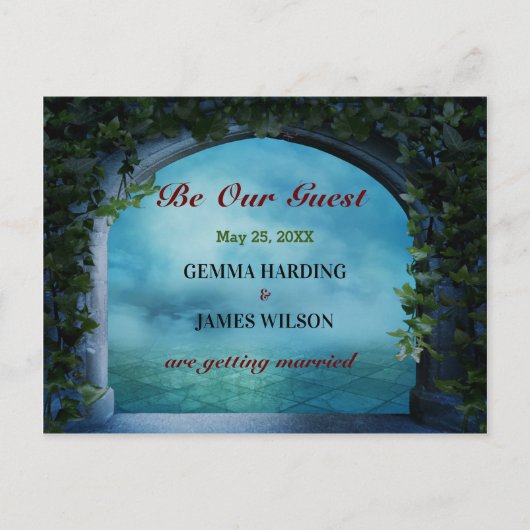Greek Fantasy Romance Arch Ivy Blue Bewaar de datu Aankondigingskaart (Voorkant)