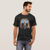 Greek Flag Afghan Hound Dog Greece Pocket T-shirt (Voorkant volledig)