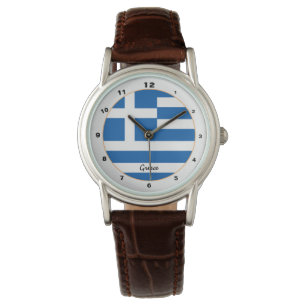 Greek Flag & Griekenland trendy mode / design horl Horloge
