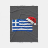 Greek Flag Santa Hat Funny Greece Christmas Holida Fleece Deken (Voorkant)