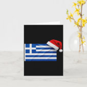 Greek Flag Santa Hat Funny Greece Christmas Holida Kaart (Gele Bloem)