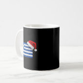 Greek Flag Santa Hat Funny Greece Christmas Holida Koffiemok (Voorkant links)