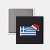 Greek Flag Santa Hat Funny Greece Christmas Holida Magneet (Voorkant / Achterkant)