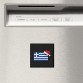 Greek Flag Santa Hat Funny Greece Christmas Holida Magneet (Insitu (Vaatwasser))