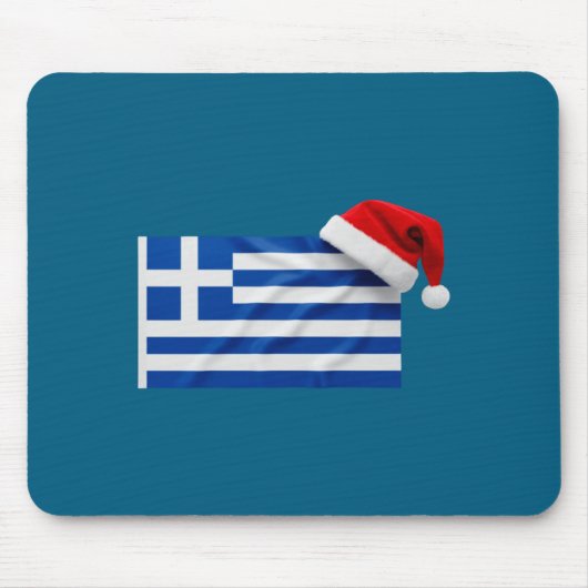 Greek Flag Santa Hat Funny Greece Christmas Holida Muismat (Voorkant)