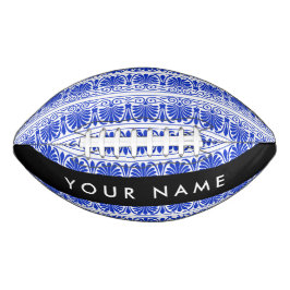Greek Fret Arabesque blauw, Jouw naam, personalise American Football