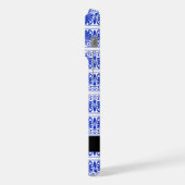 Greek Fret Arabesque blauw, Jouw naam, personalise iPhone Hoesje (Linkerkant)