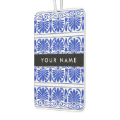 Greek Fret Arabesque blauw, Jouw naam, personalise Luchtverfrisser (Links)