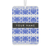 Greek Fret Arabesque blauw, Jouw naam, personalise Luchtverfrisser (Achterkant)