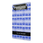 Greek Fret Arabesque blauw, Jouw naam, personalise Mini Klembord (Angled2)