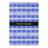 Greek Fret Arabesque blauw, Jouw naam, personalise Mini Klembord (Achterkant)